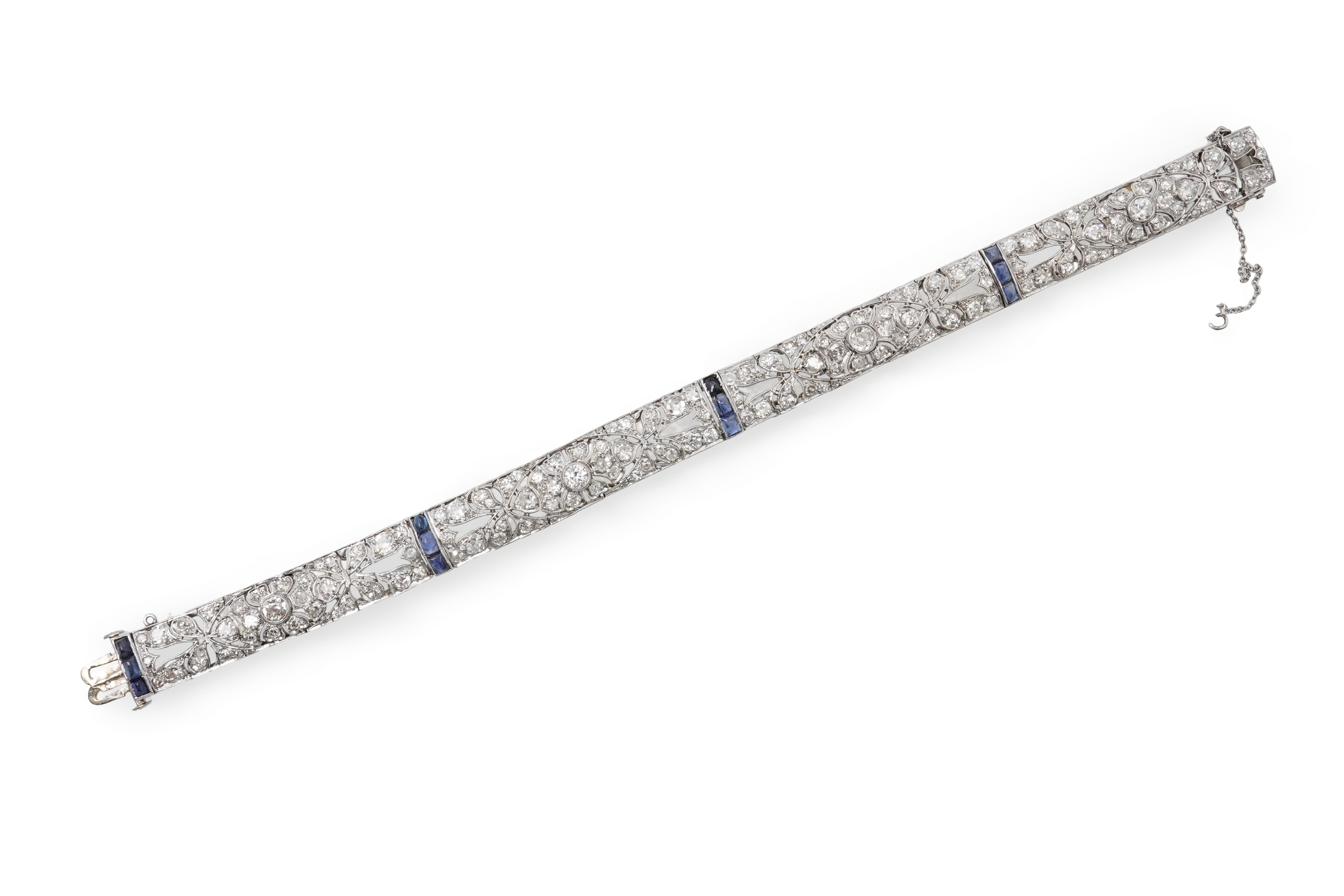 An Art Deco sapphire and diamond bracelet, 1920s